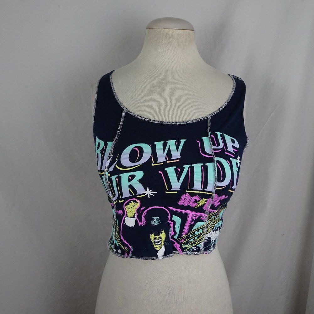 AC DC Blow Up Your Video Crop Top Size XS